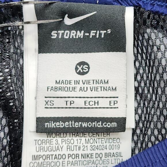 Nike Pants Womens XS Blue Yellow Pull On Drawstring Zip Hem Nylon Running Gym - Picture 5 of 14